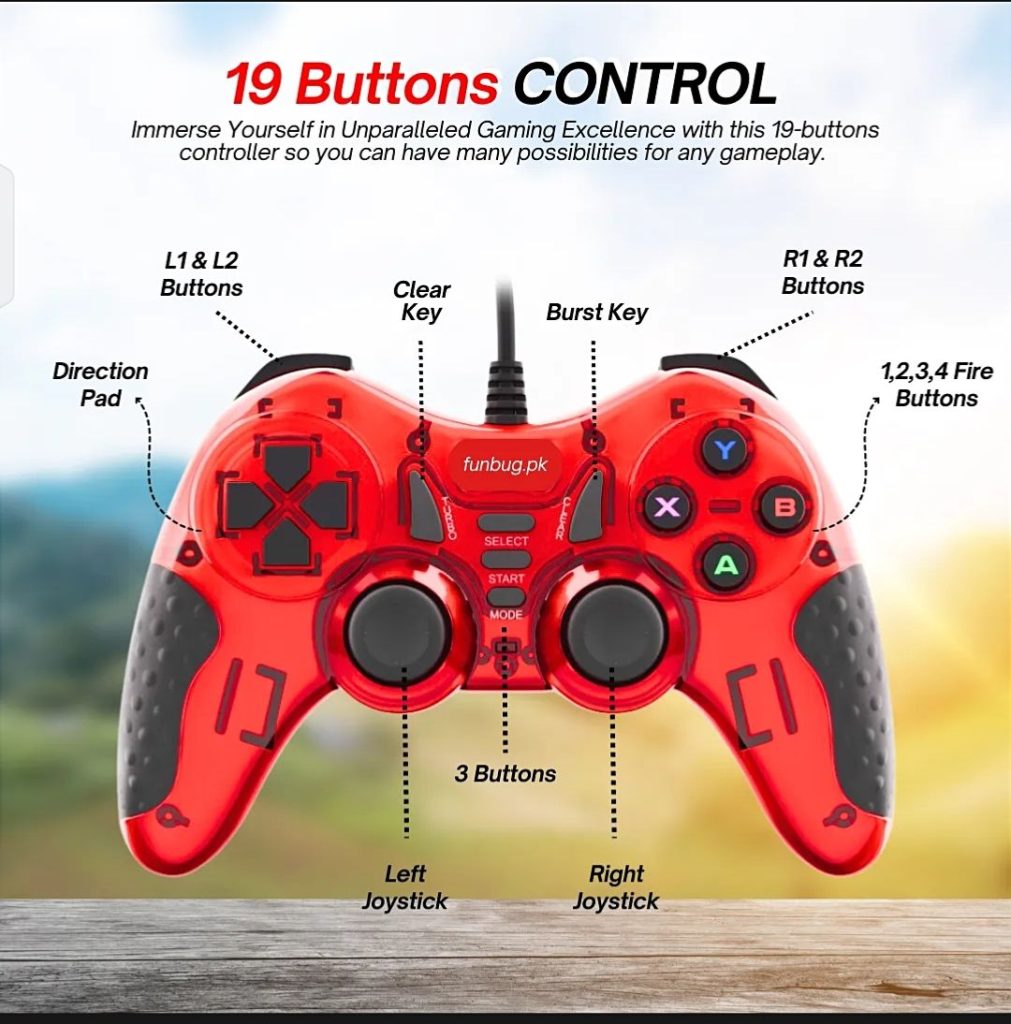 Wireless Gaming Controller – Dual Joystick, Turbo Mode